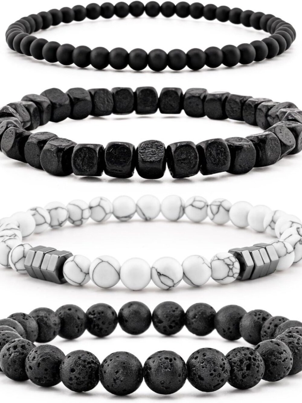 Men’s Bracelet Set Boho Multi - Tiger Eye/Matte Agate/Lava Rock Gifts for Birthd